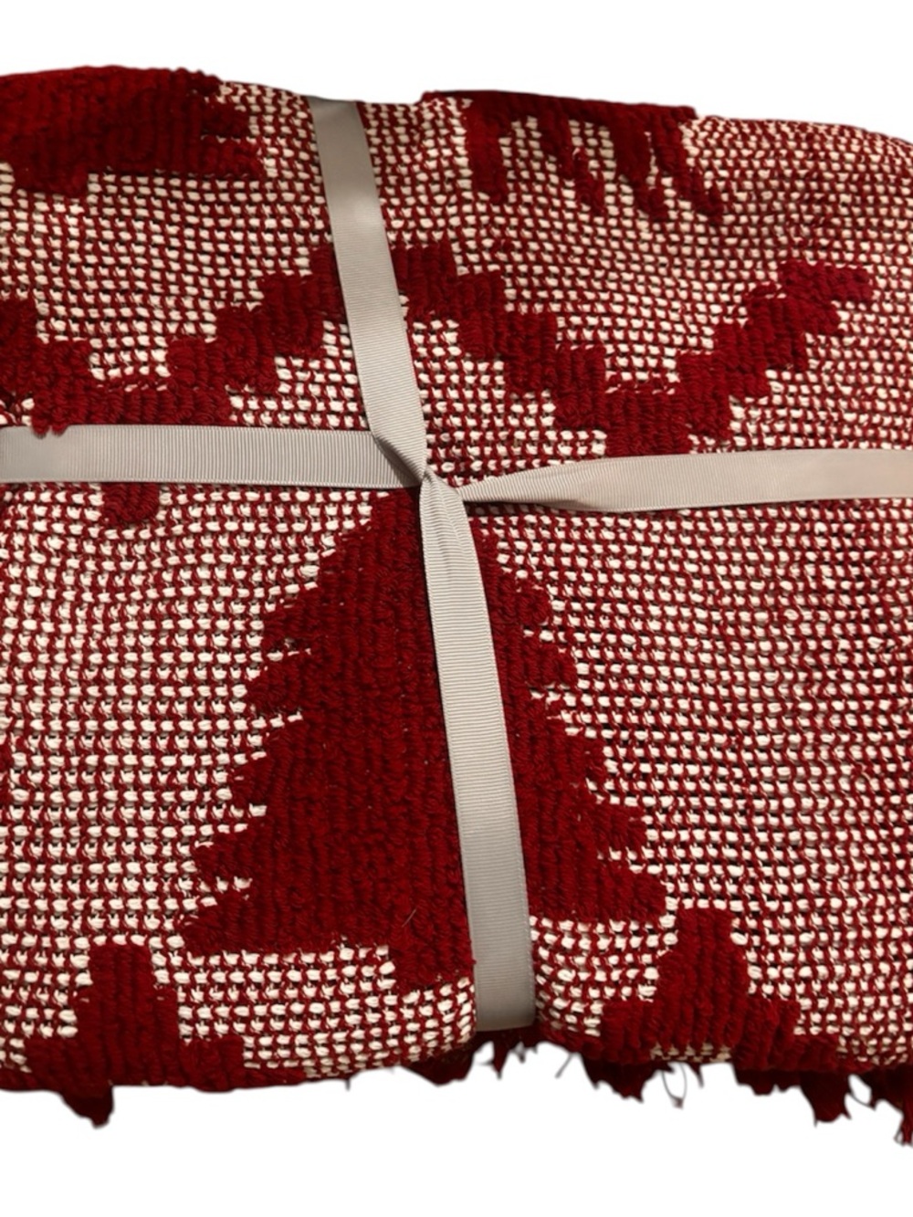 Red Diamond Woven Fringe Throw Blanket - World Market Collection
